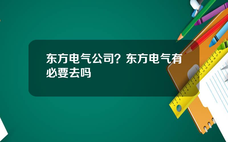 东方电气公司？东方电气有必要去吗