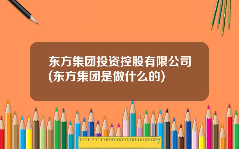 东方集团投资控股有限公司(东方集团是做什么的)