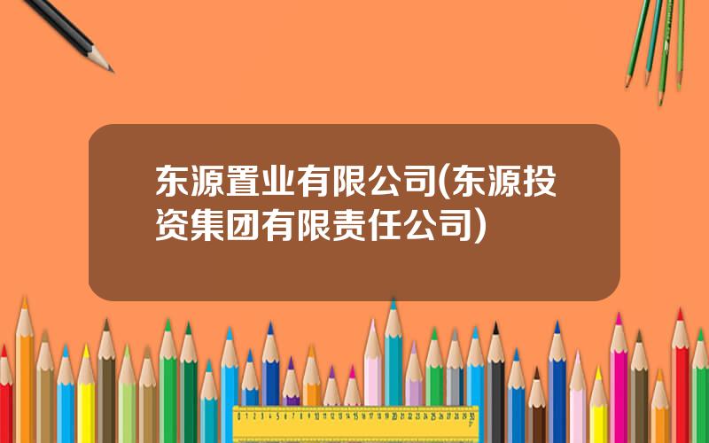 东源置业有限公司(东源投资集团有限责任公司)