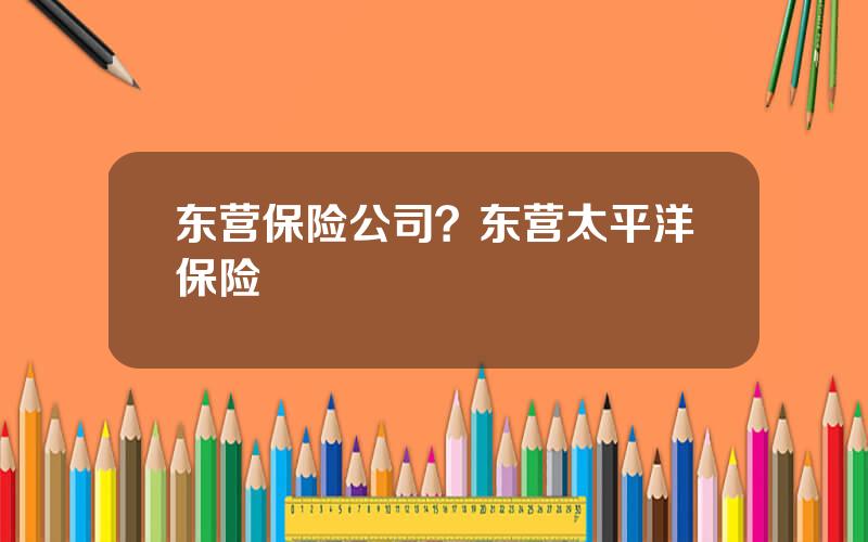 东营保险公司？东营太平洋保险