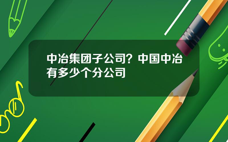 中冶集团子公司？中国中冶有多少个分公司