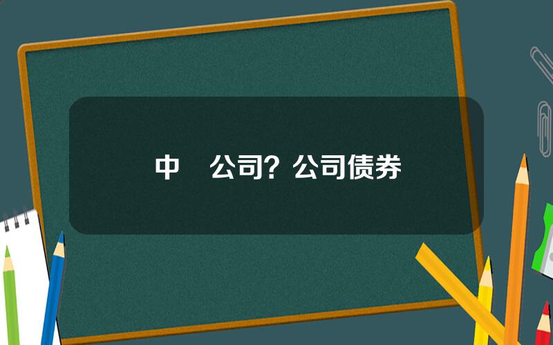 中劵公司？公司债券