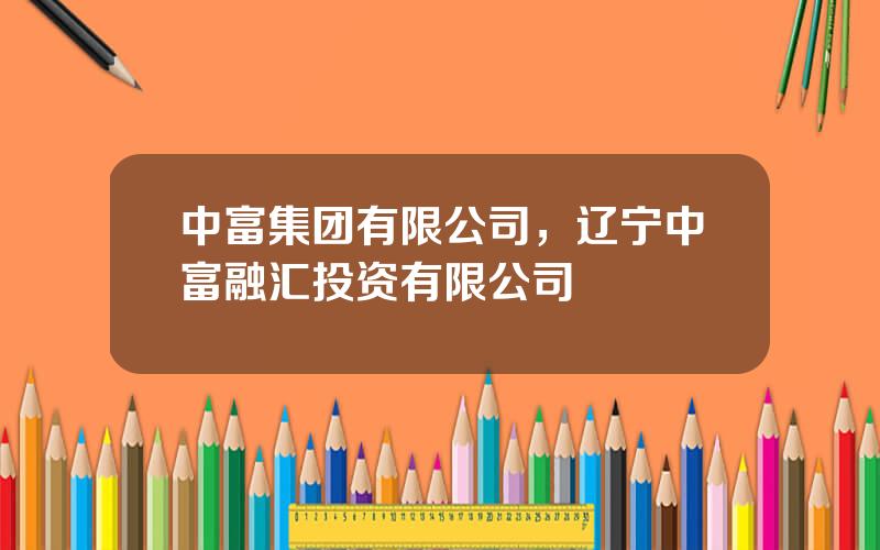 中富集团有限公司，辽宁中富融汇投资有限公司