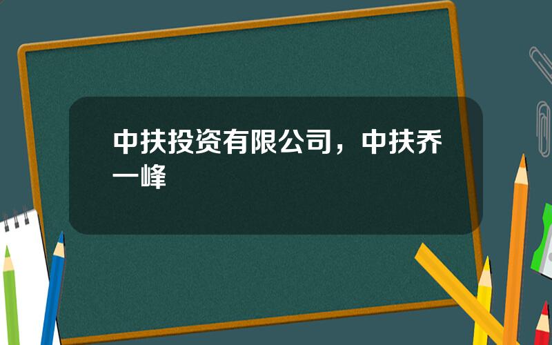 中扶投资有限公司，中扶乔一峰