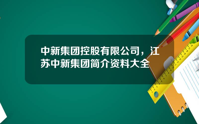 中新集团控股有限公司，江苏中新集团简介资料大全