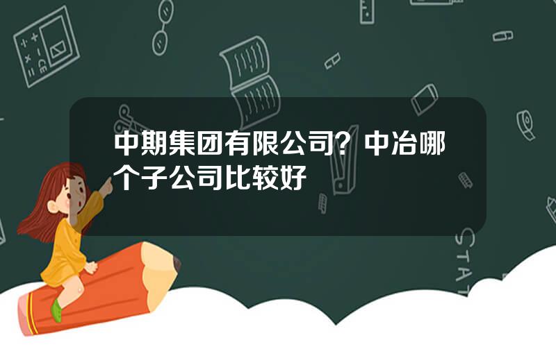 中期集团有限公司？中冶哪个子公司比较好