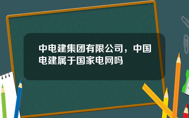 中电建集团有限公司，中国电建属于国家电网吗