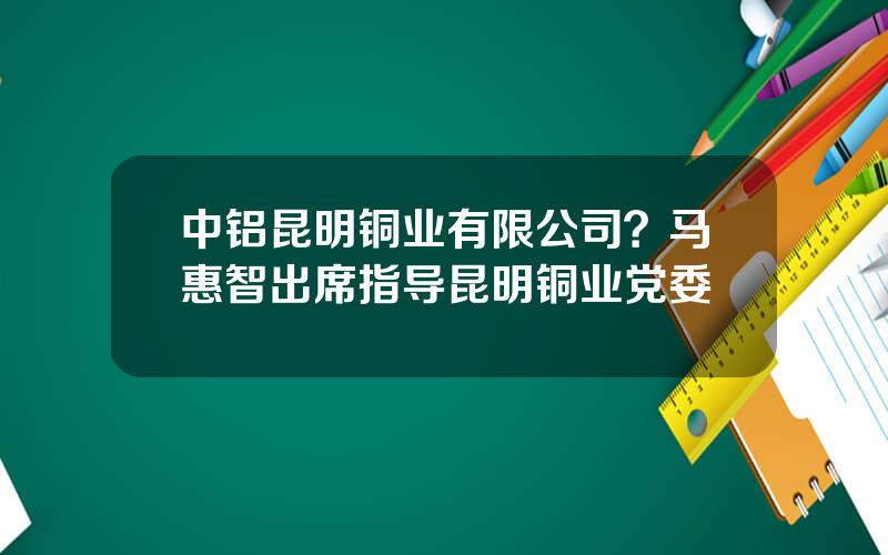 中铝昆明铜业有限公司？马惠智出席指导昆明铜业党委