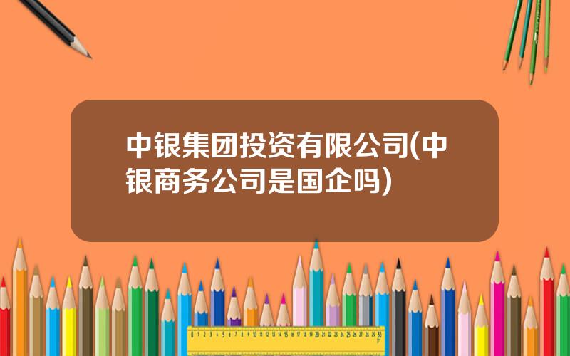 中银集团投资有限公司(中银商务公司是国企吗)