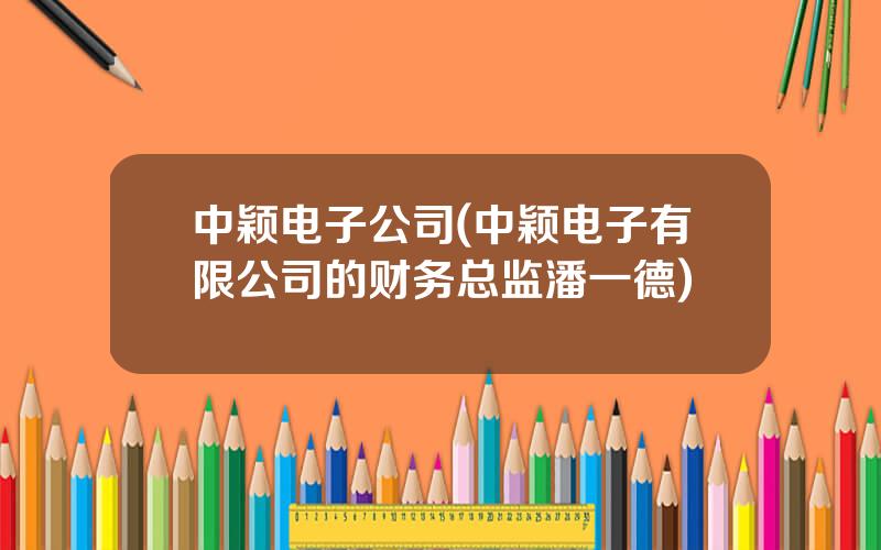 中颖电子公司(中颖电子有限公司的财务总监潘一德)