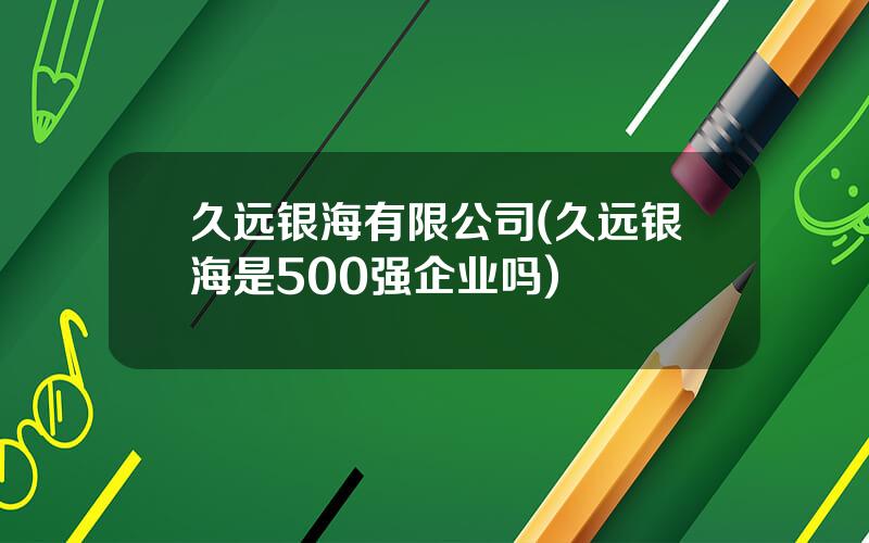 久远银海有限公司(久远银海是500强企业吗)