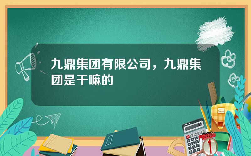 九鼎集团有限公司，九鼎集团是干嘛的