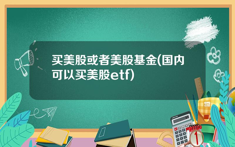 买美股或者美股基金(国内可以买美股etf)