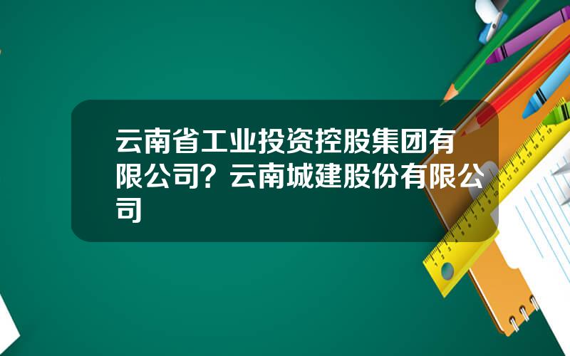 云南省工业投资控股集团有限公司？云南城建股份有限公司