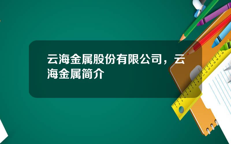 云海金属股份有限公司，云海金属简介