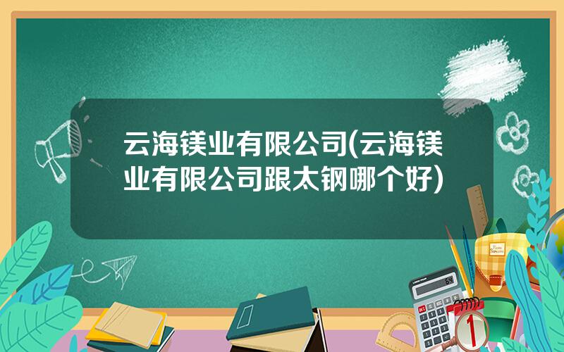 云海镁业有限公司(云海镁业有限公司跟太钢哪个好)