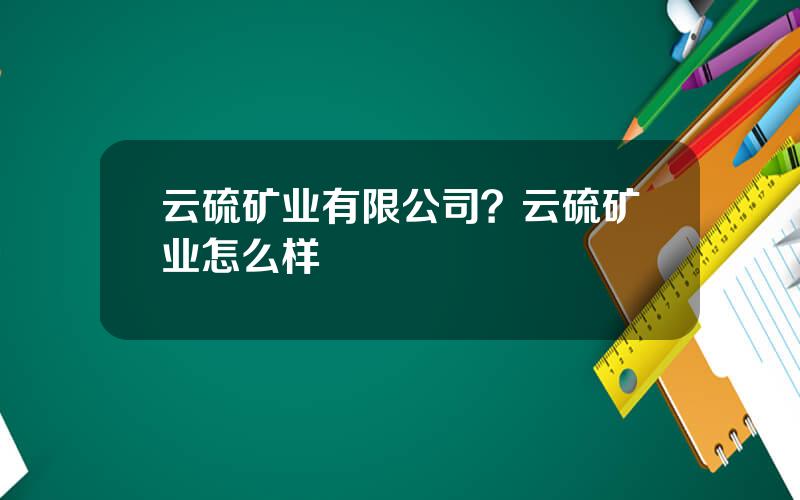 云硫矿业有限公司？云硫矿业怎么样