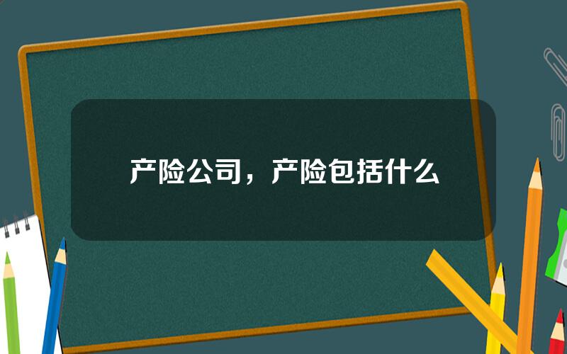 产险公司，产险包括什么