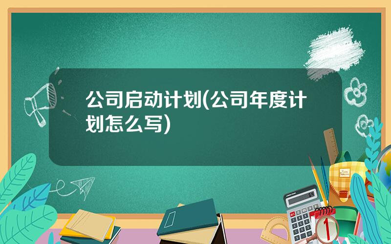 公司启动计划(公司年度计划怎么写)