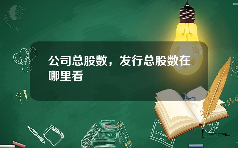 公司总股数，发行总股数在哪里看