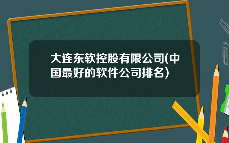 大连东软控股有限公司(中国最好的软件公司排名)