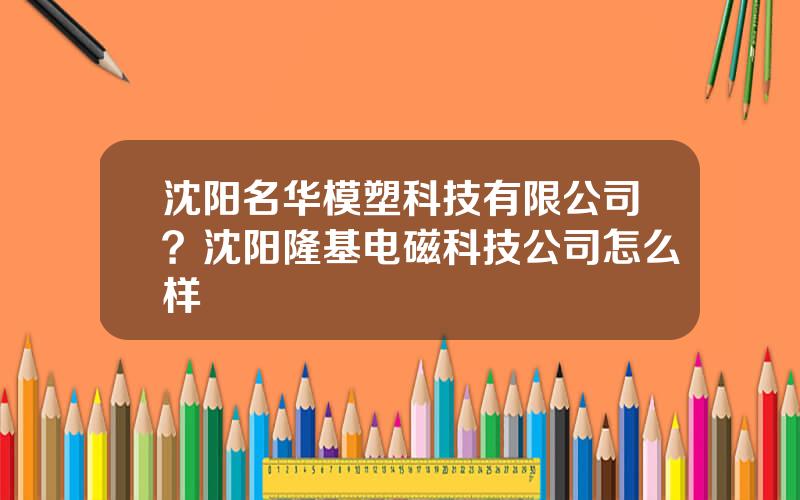 沈阳名华模塑科技有限公司？沈阳隆基电磁科技公司怎么样