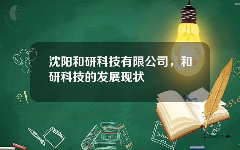 沈阳和研科技有限公司，和研科技的发展现状