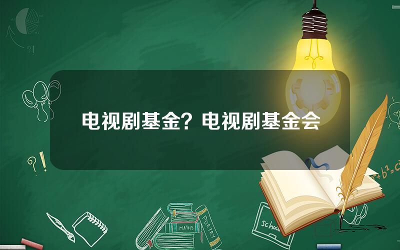 电视剧基金？电视剧基金会